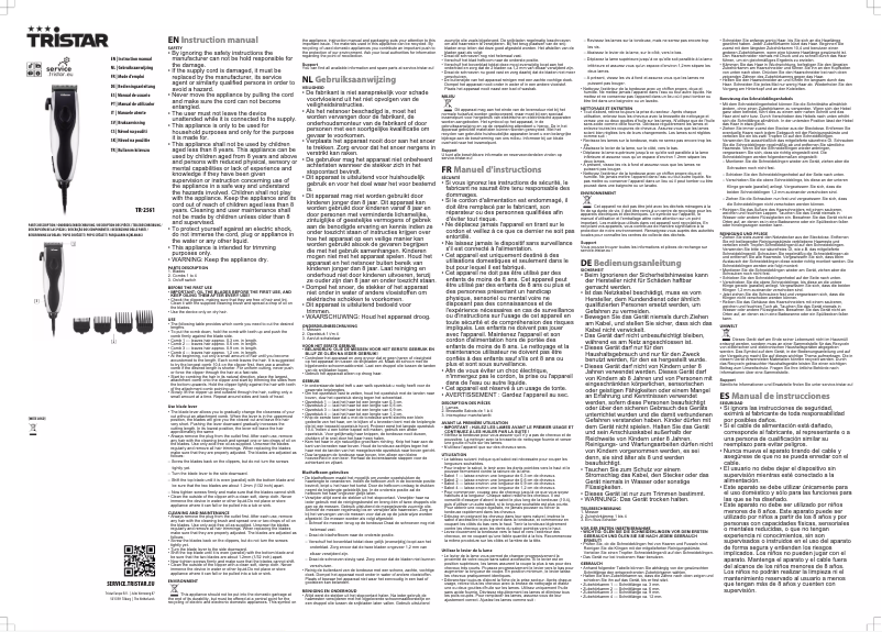 Page 1 de la notice Manuel utilisateur TriStar TR-2561