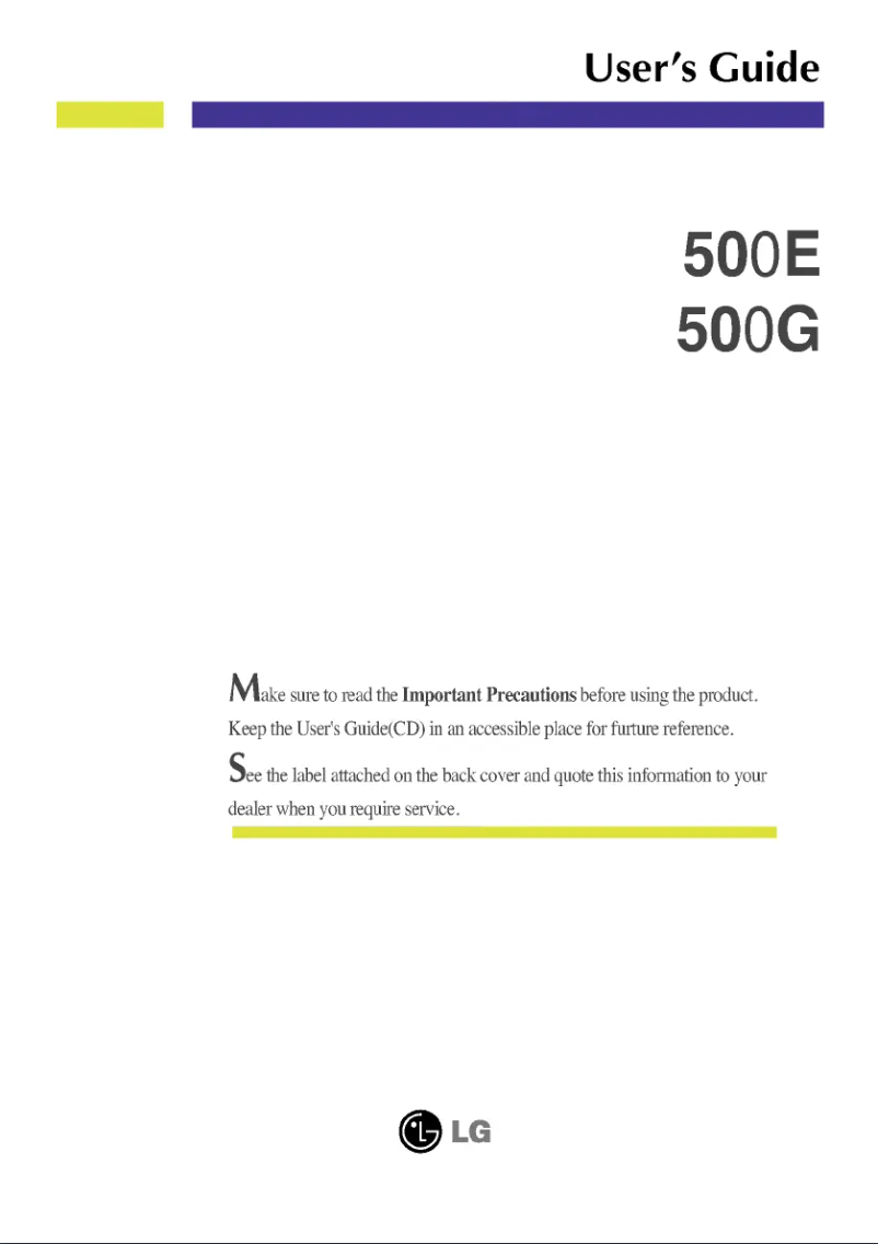 Page 1 of the manual User Manual LG 505GS
