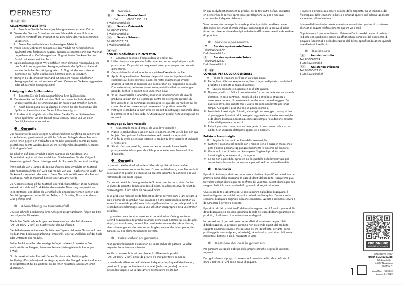 Página 1 del manual Manual de usuario Ernesto IAN 388890