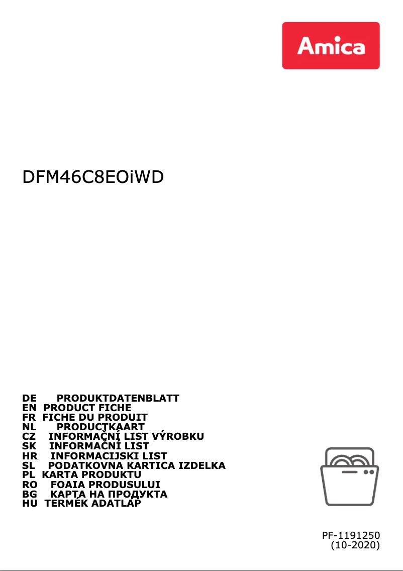 Page n°1 - Manuel utilisateur Amica DFM46C8EOiWD