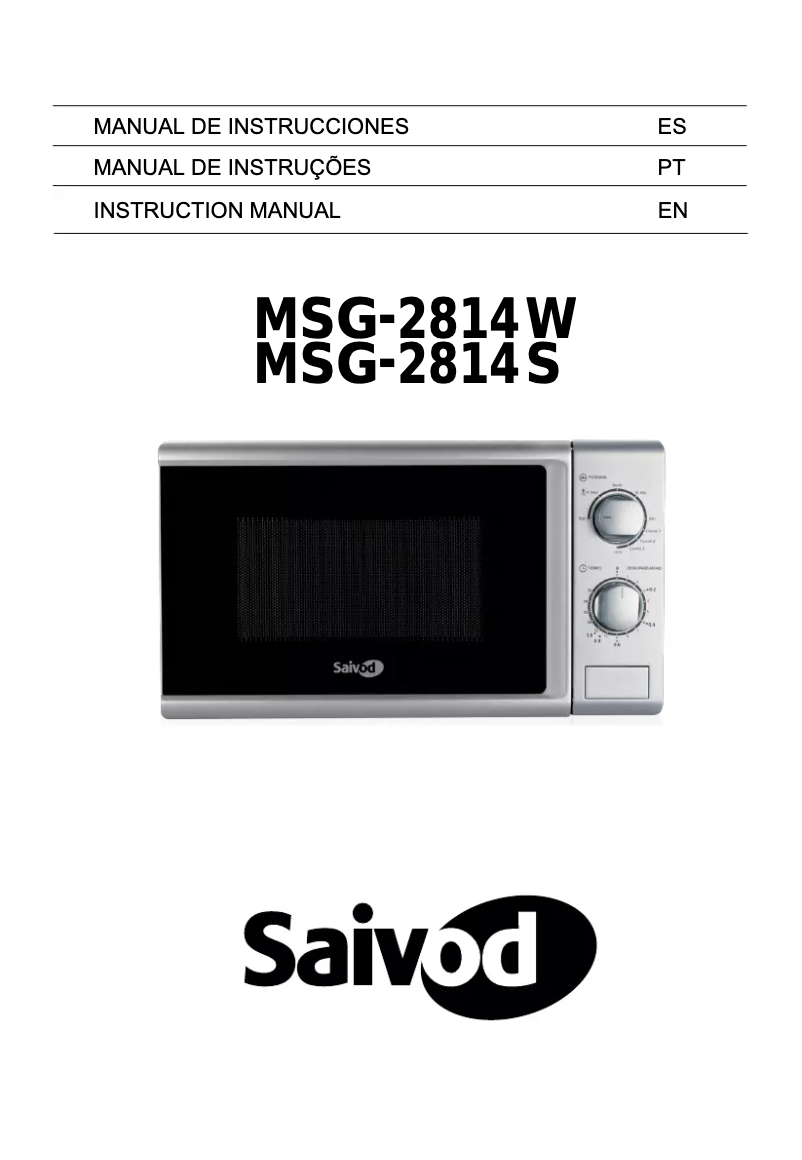 Página 1 del manual Manual de usuario Saivod MSG-2814S