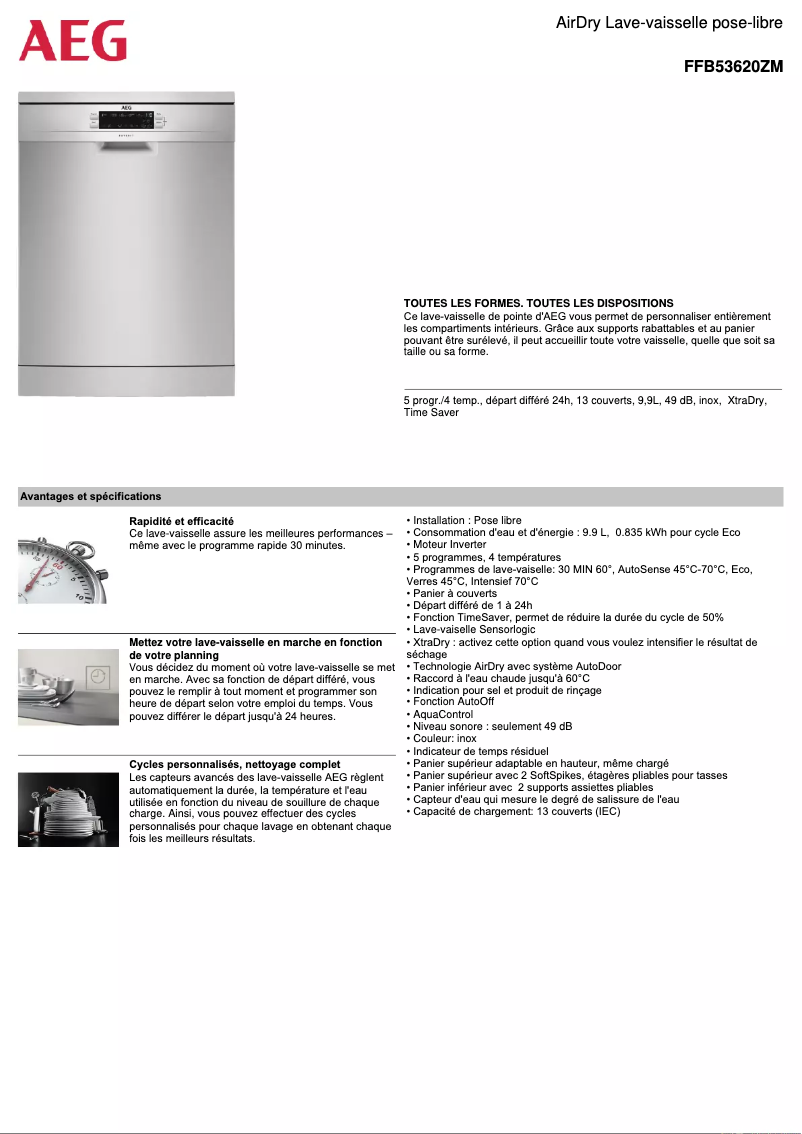 Página 1 del manual Ficha técnica AEG FFB53620ZM