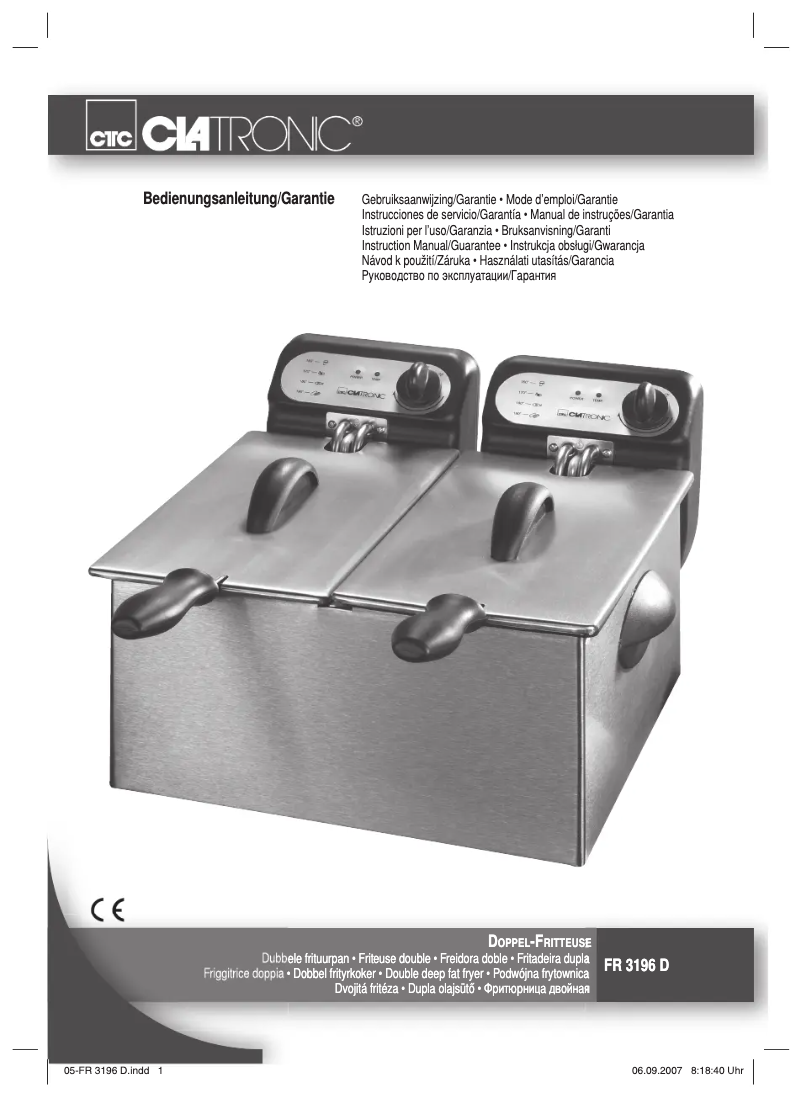 Page 1 de la notice Manuel utilisateur Clatronic FR 3196