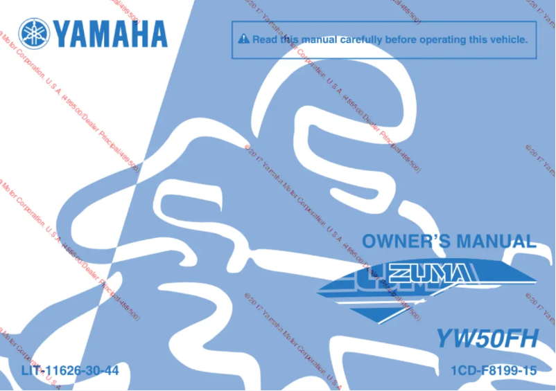 Page n°1 - Manuel utilisateur Yamaha Zuma 50F (2017)