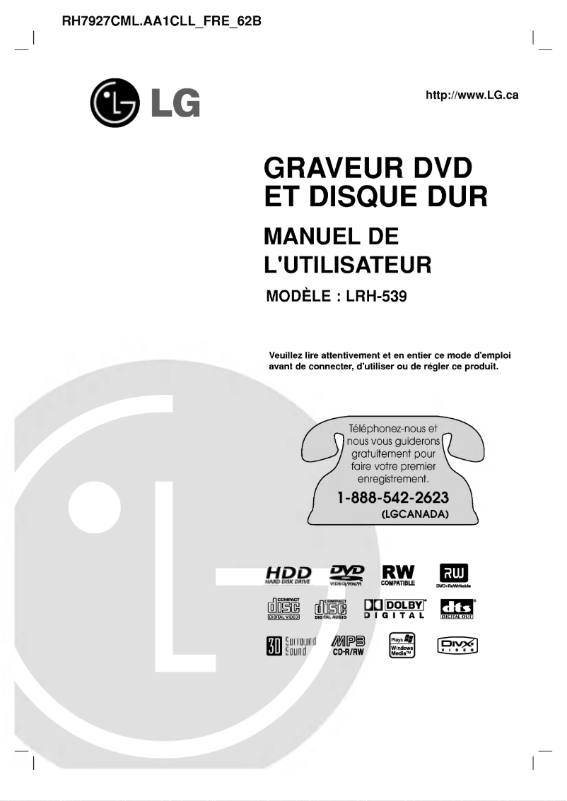 Image de la première page du manuel de l'appareil LRH-539