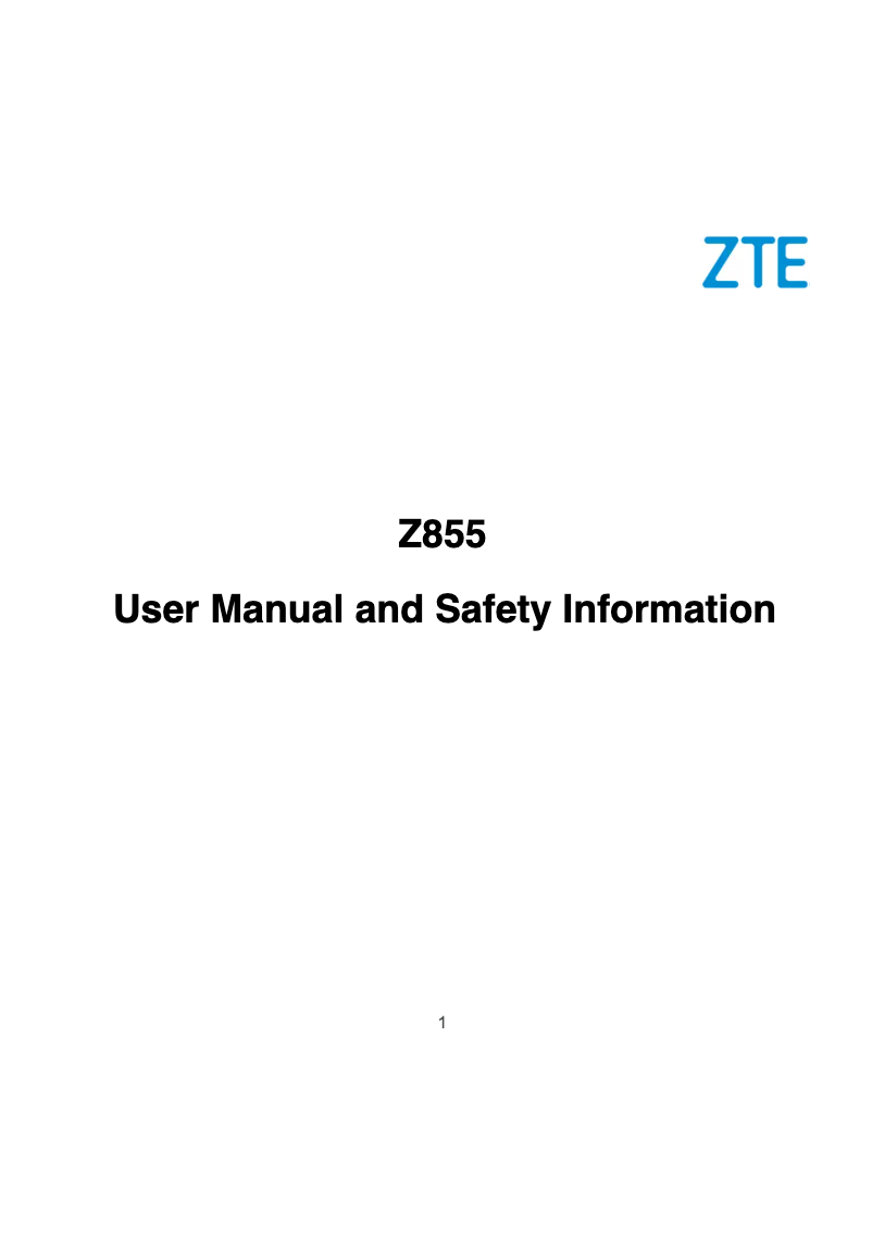 Page n°1 - Manuel utilisateur ZTE Avid 4