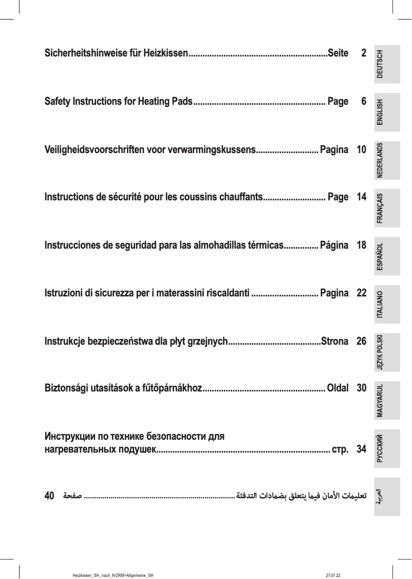 Page n°1 - Manuel utilisateur ProfiCare PC-RNH 3107