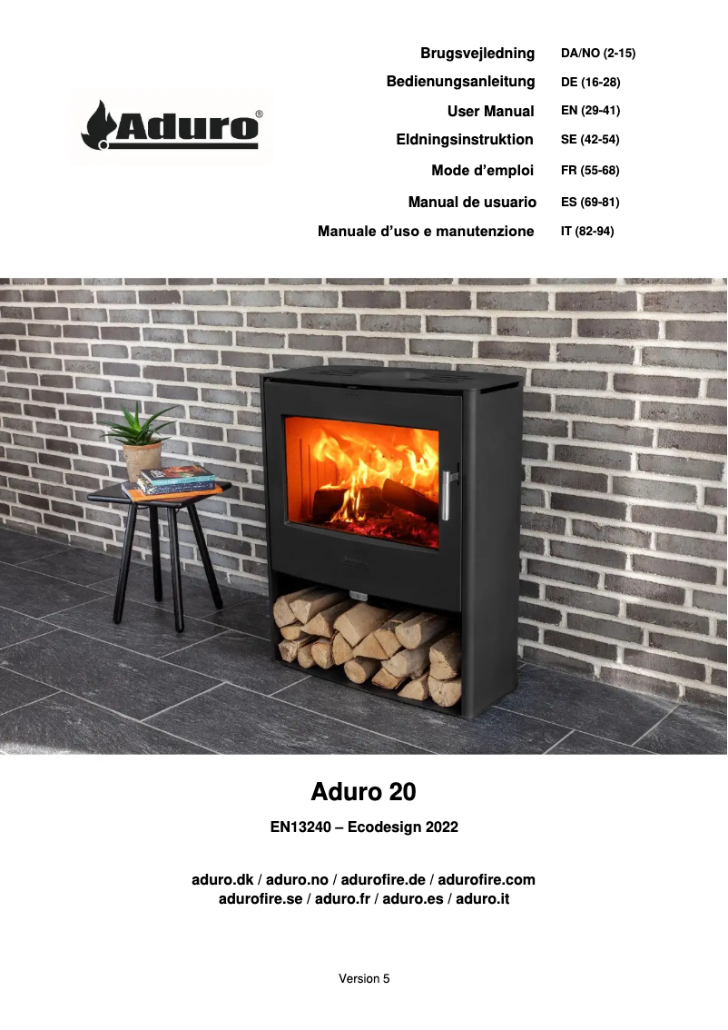 Página 1 del manual Manual de usuario Aduro 20
