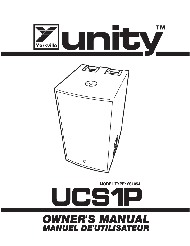 Page n°1 - Manuel utilisateur Yorkville Unity UCS1P
