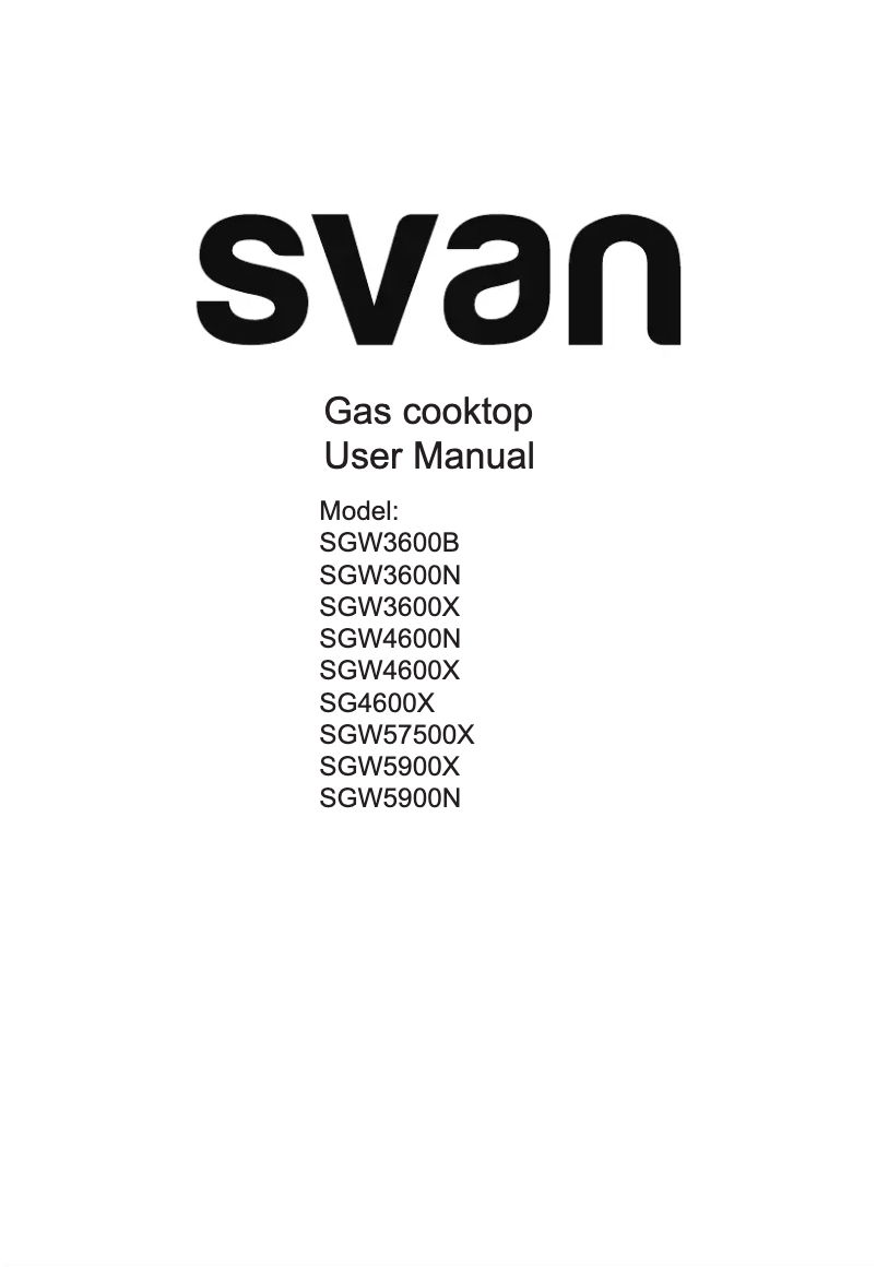 Page 1 de la notice Manuel utilisateur SVAN SGW57500X