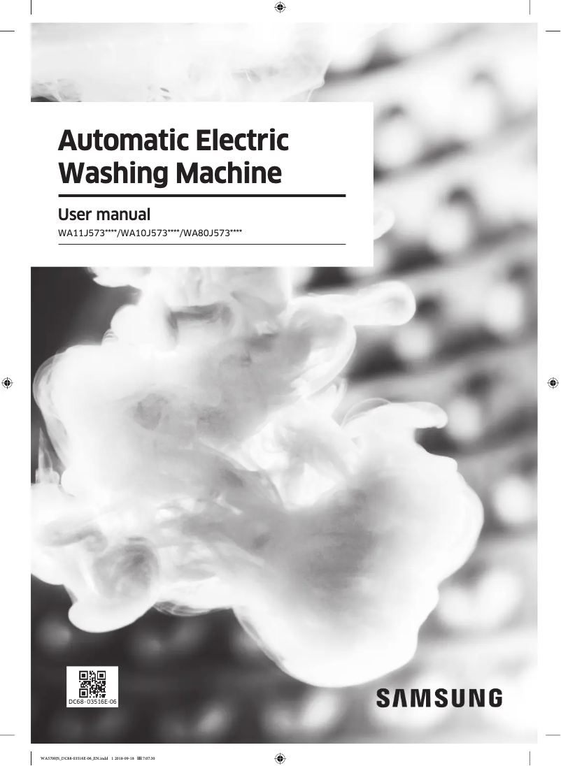 Page 1 de la notice Manuel utilisateur Samsung WA80J5730SS1