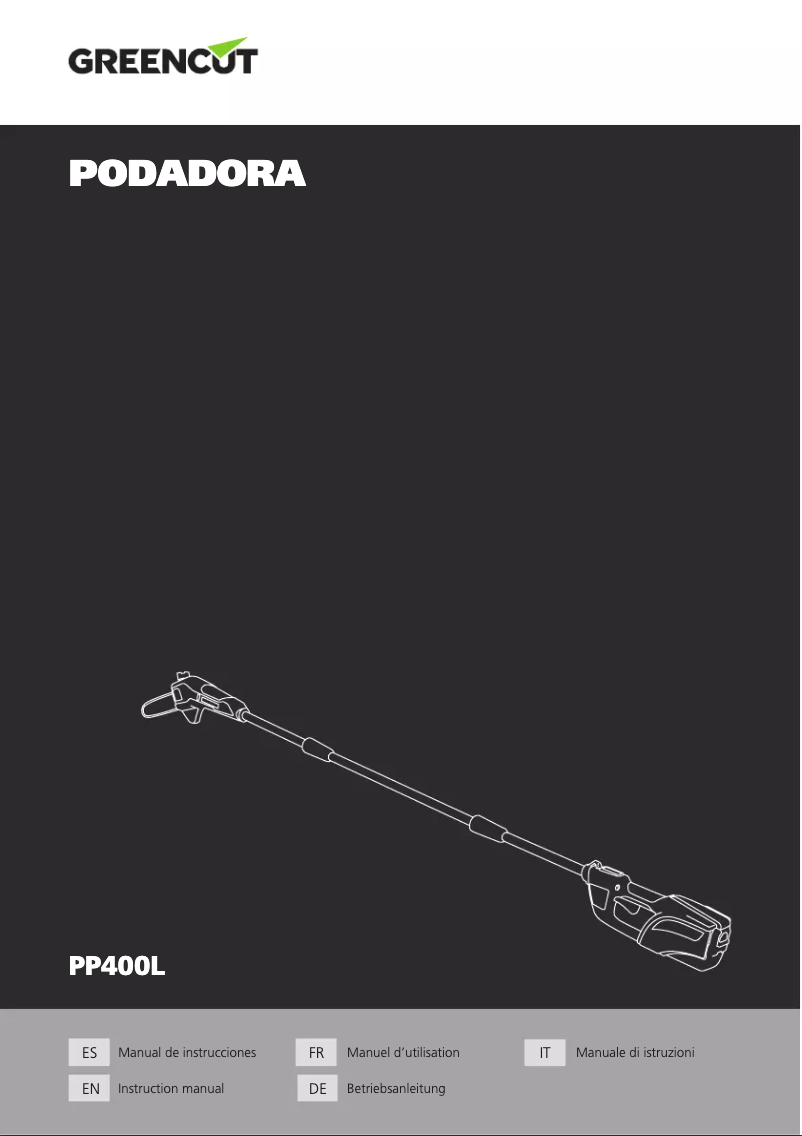 Page 1 de la notice Manuel utilisateur Greencut PP400L