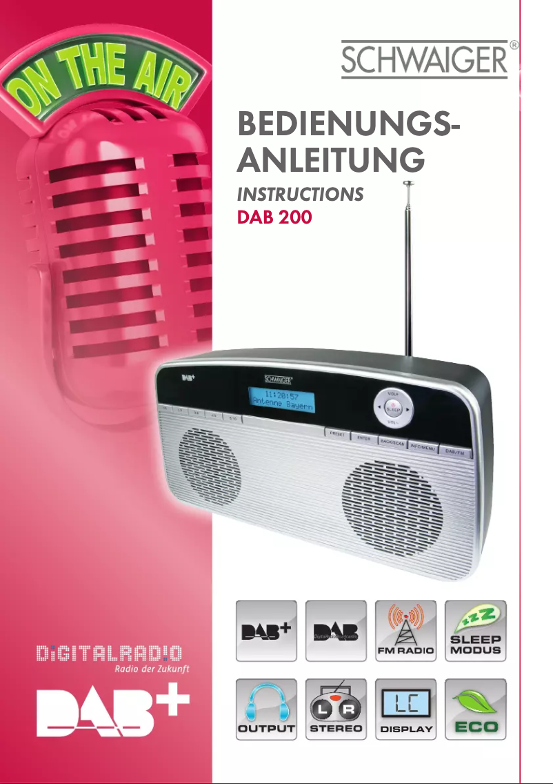 Page 1 de la notice Manuel utilisateur Schwaiger DAB FM Radio