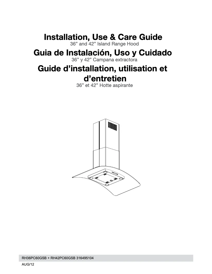Page 1 de la notice Guide d'installation Electrolux RH42PC60GS