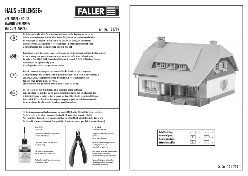 Page 1 de la notice Manuel utilisateur Faller 191719