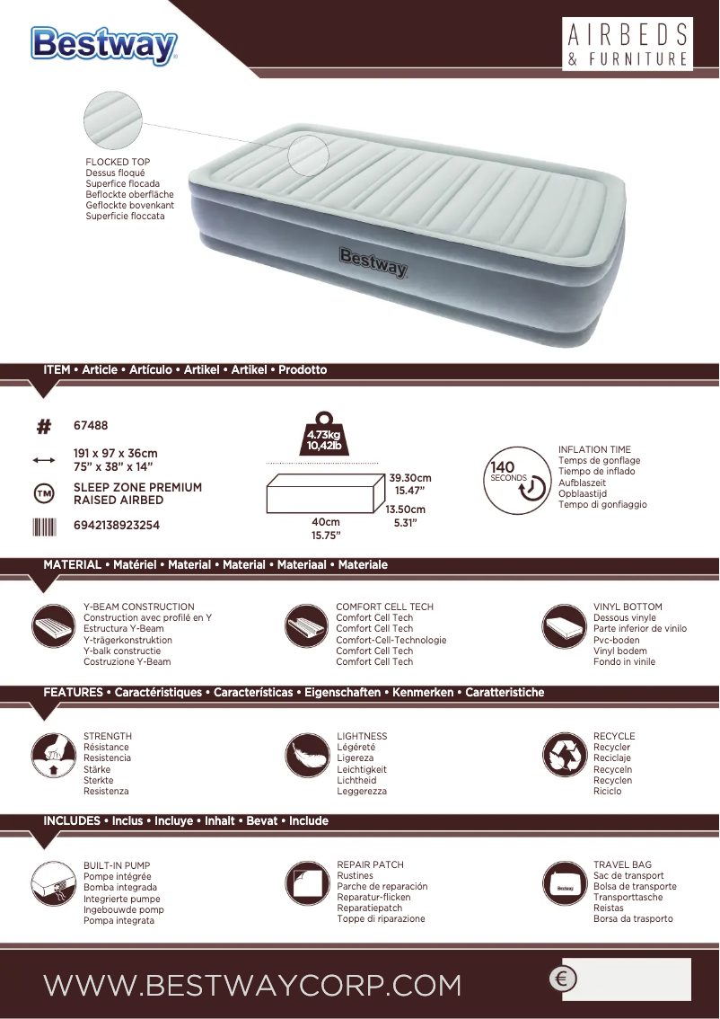 Página 1 del manual Manual de usuario Bestway 67488