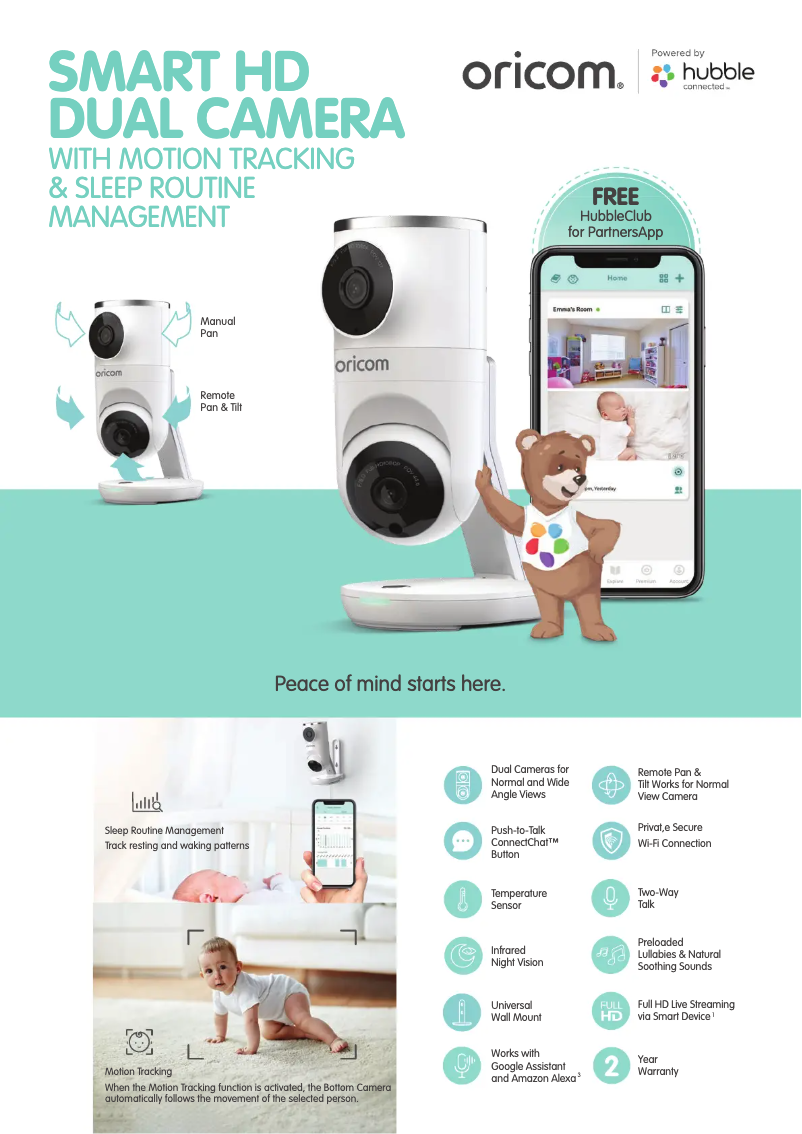 Page 1 de la notice Fiche technique Oricom Smart HD Dual