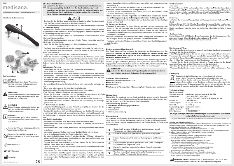 Imagen de la primera página del manual del dispositivo HM 650