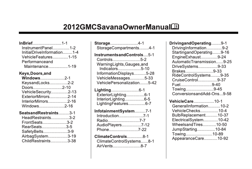 Imagen de la primera página del manual del dispositivo Savana (2016)