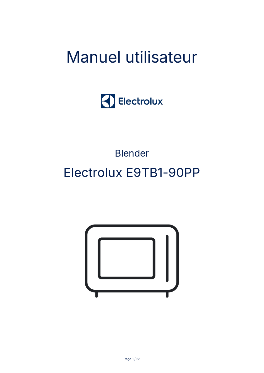 Page n°1 - Manuel utilisateur Electrolux E9TB1-90PP