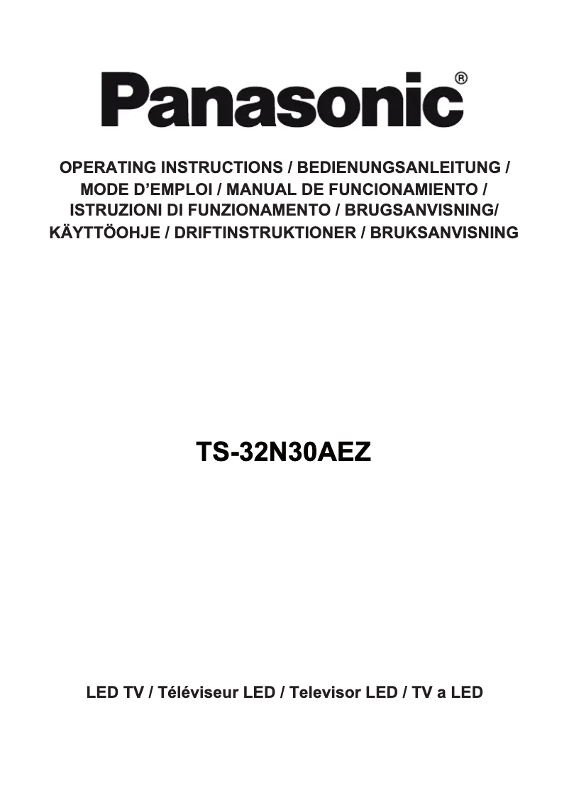 Page 1 de la notice Manuel utilisateur Panasonic TS-32N30AEZ