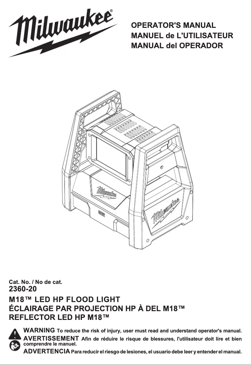 Page n°1 - Manuel utilisateur Milwaukee 2360-20