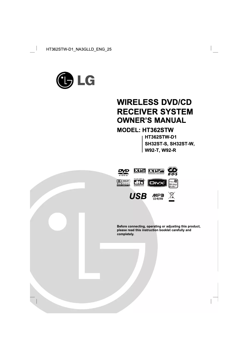 Page 1 de la notice Manuel utilisateur LG HT362STW-D1