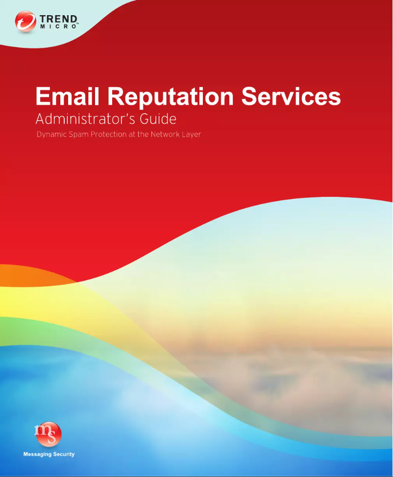 Image de la première page du manuel de l'appareil Email Reputation Services