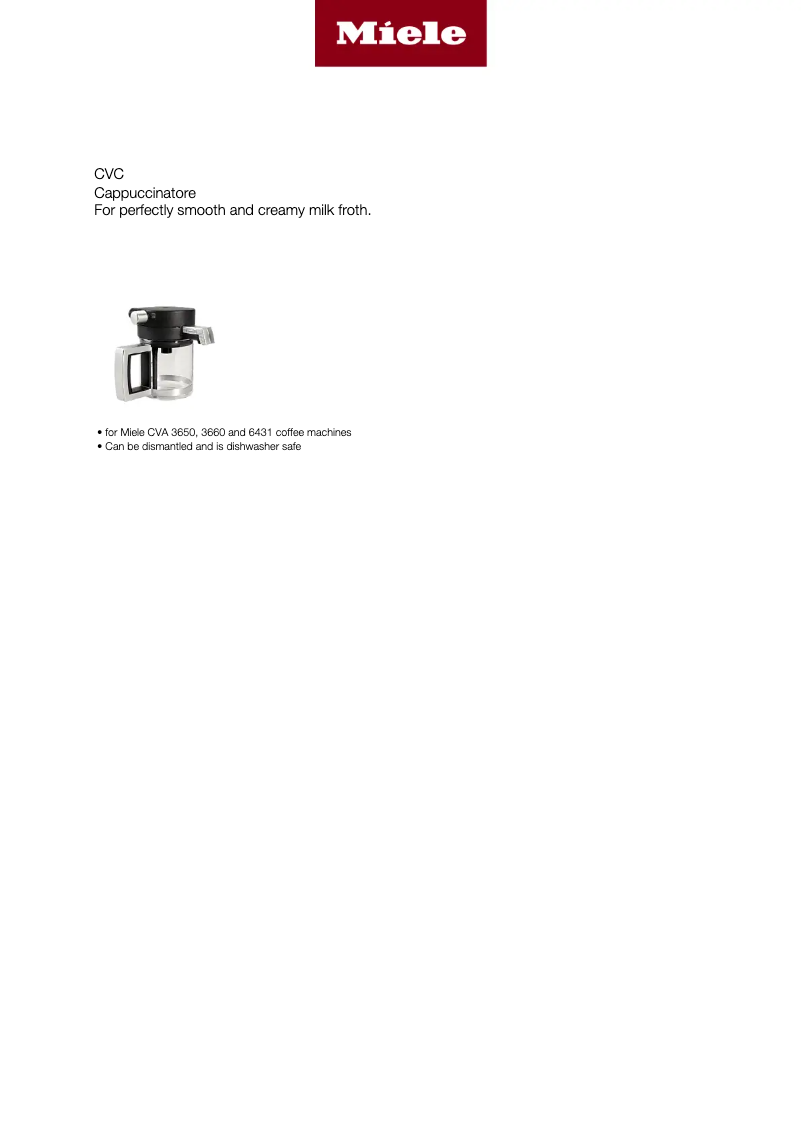 Page n°1 - Manuel utilisateur Miele CVC