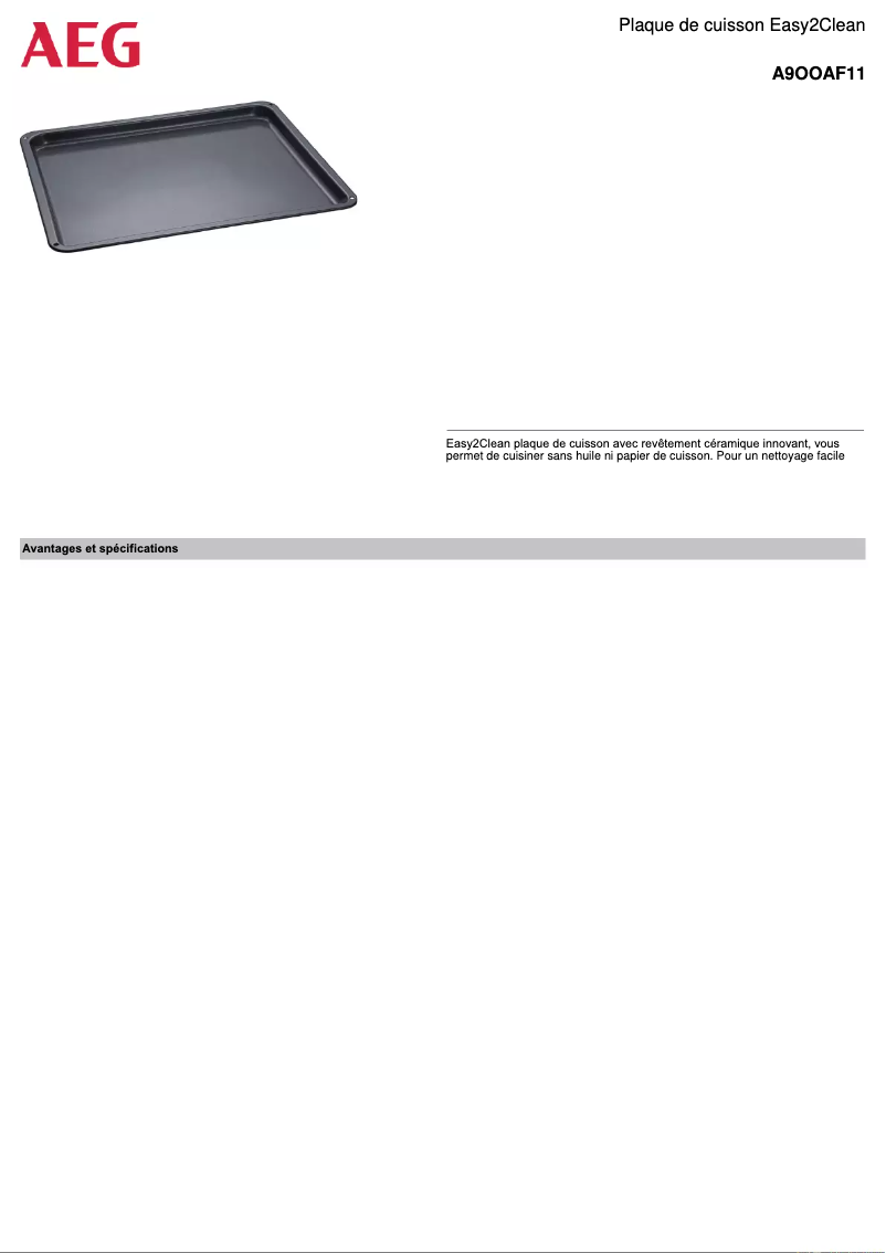 Página 1 del manual Ficha técnica AEG A9OOAF11