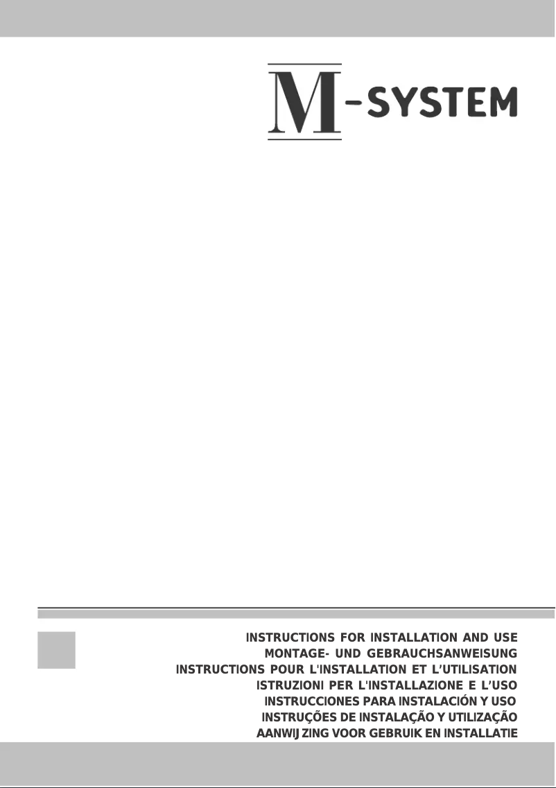 Page 1 de la notice Manuel utilisateur M-System MSG-90