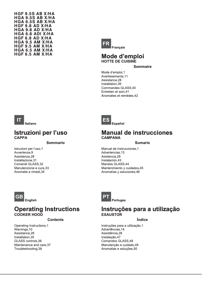 Page 1 de la notice Manuel utilisateur Hotpoint Ariston HGA 6.5 AM X/HA