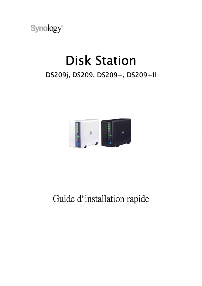 Page 1 de la notice Manuel utilisateur Synology DiskStation DS209+