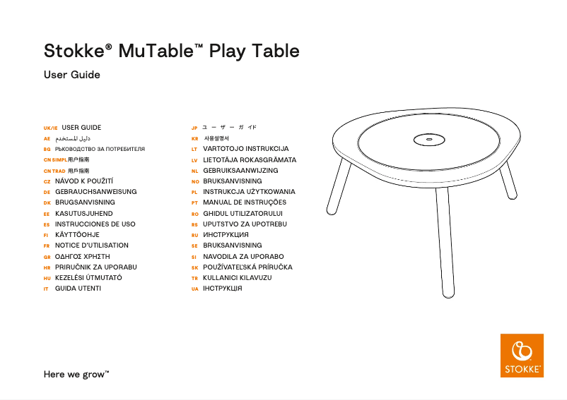 Image de la première page du manuel de l'appareil MuTable