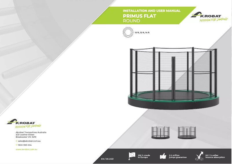 Image de la première page du manuel de l'appareil Primus Flat 14ft