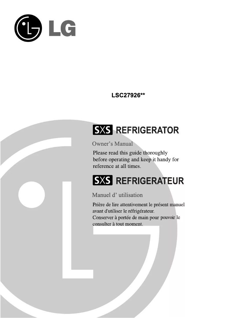 Page 1 de la notice Manuel utilisateur LG LSC27926SB