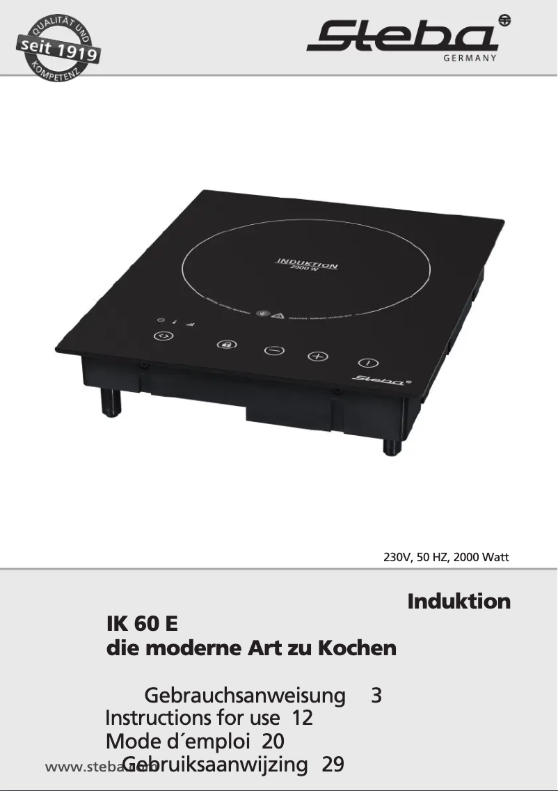 Image de la première page du manuel de l'appareil IK 60 E