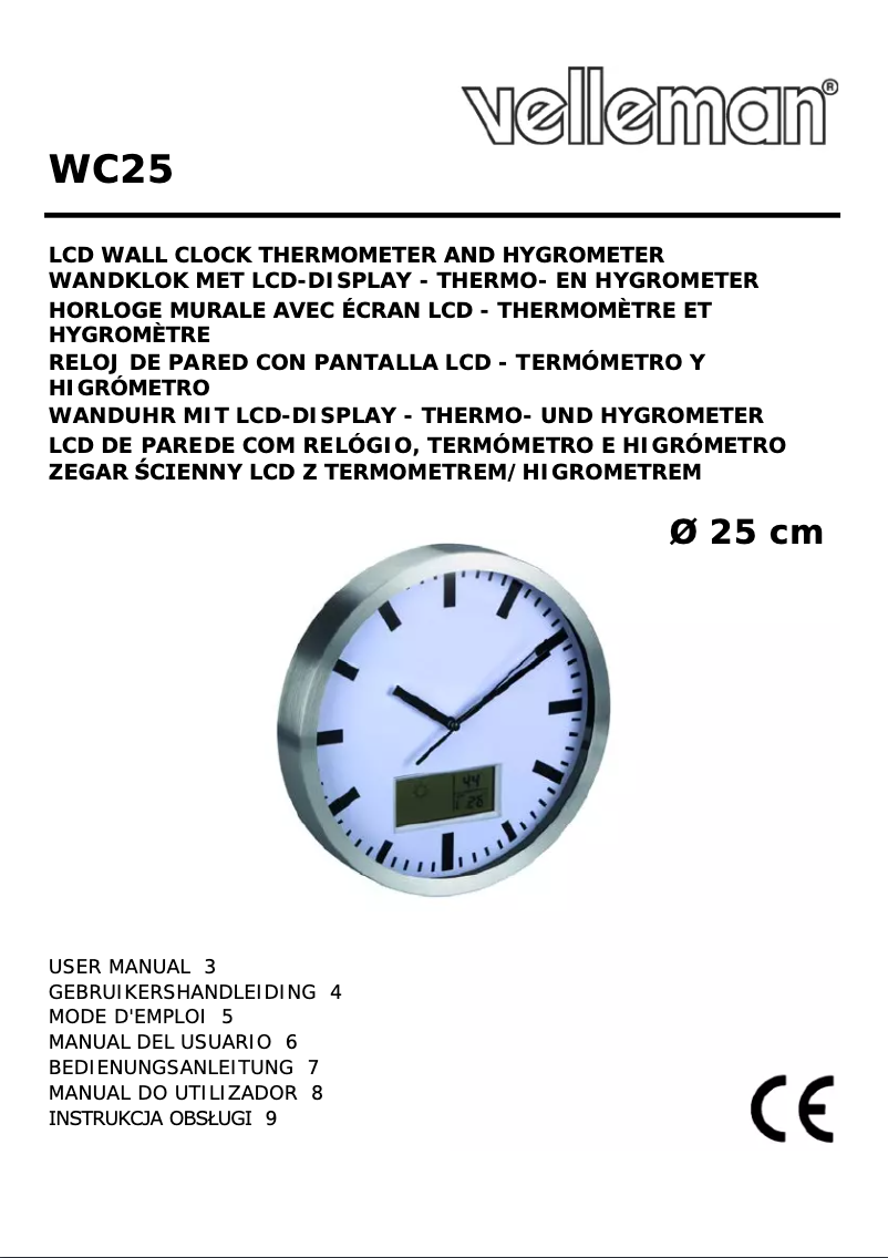 Image de la première page du manuel de l'appareil WC25