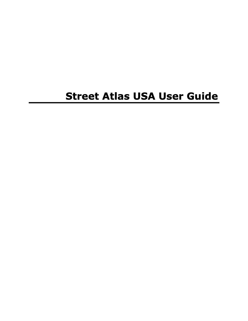 Page 1 de la notice Manuel utilisateur Garmin Street Atlas USA
