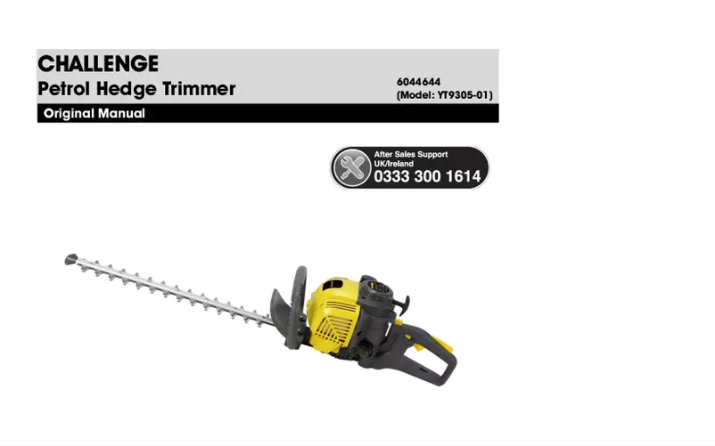 Page 1 de la notice Manuel utilisateur Challenge YT9305-01
