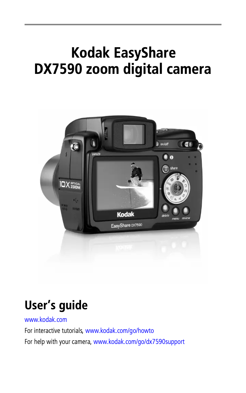 Page n°1 - Manuel utilisateur Kodak EasyShare DX7590