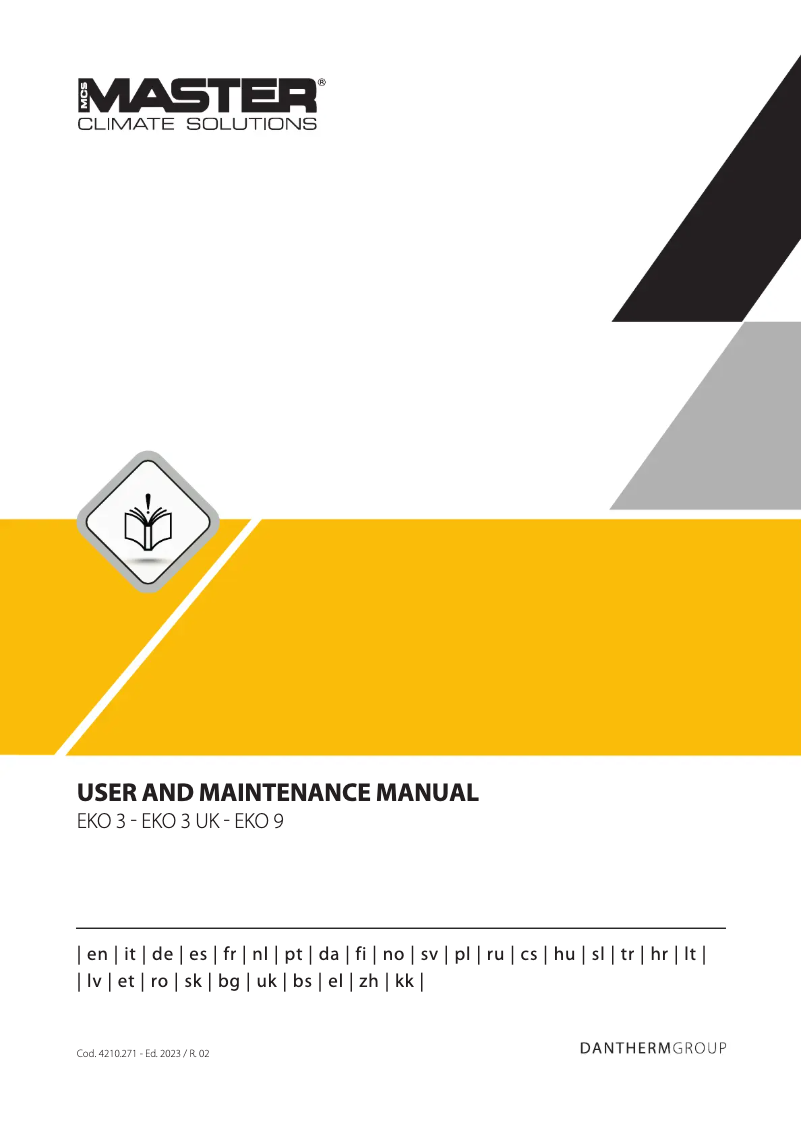 Page n°1 - Manuel utilisateur Master EKO 9