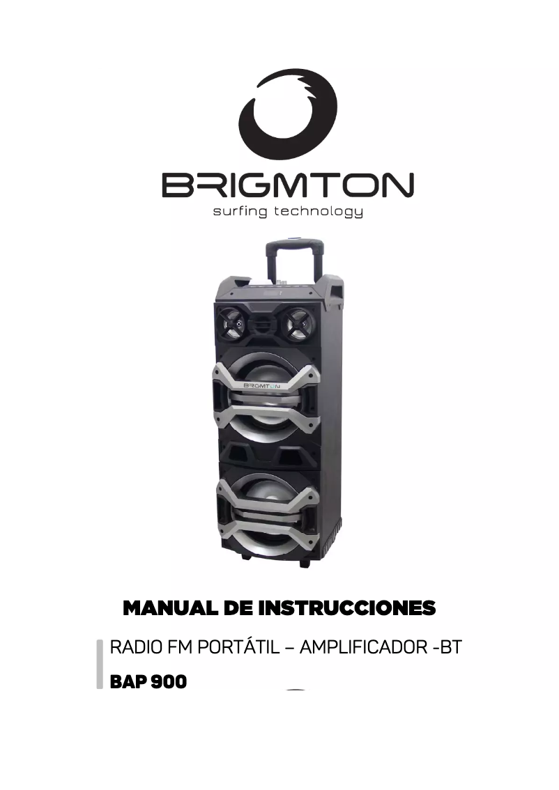 Page n°1 - Manuel utilisateur Brigmton BAP 900