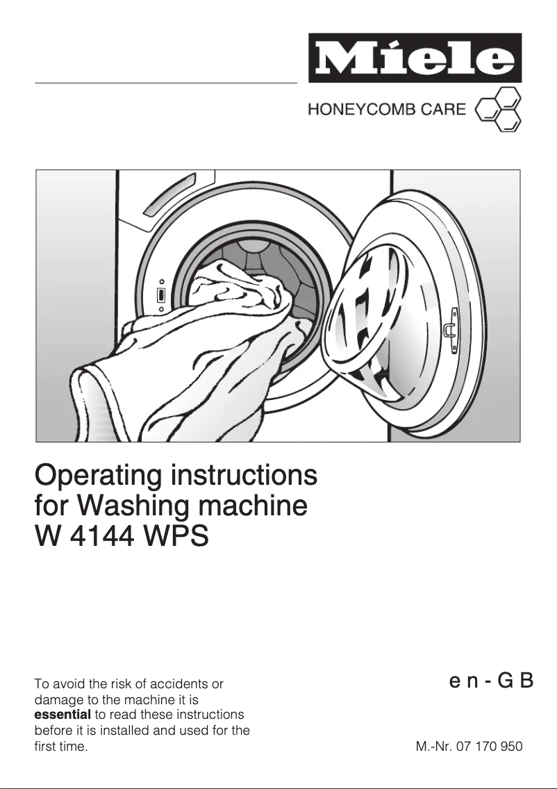 Page n°1 - Manuel utilisateur Miele Softronic W 4144 WPS