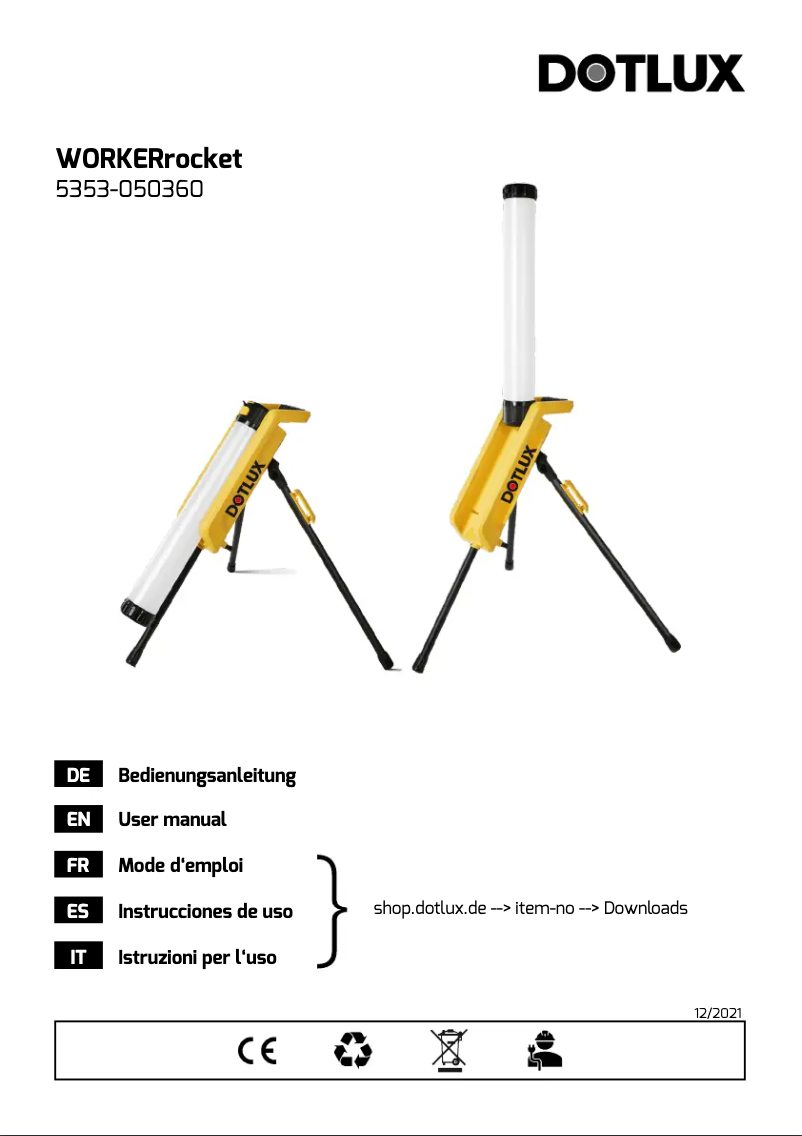 Página 1 del manual Manual de usuario DOTLUX WORKERrocket