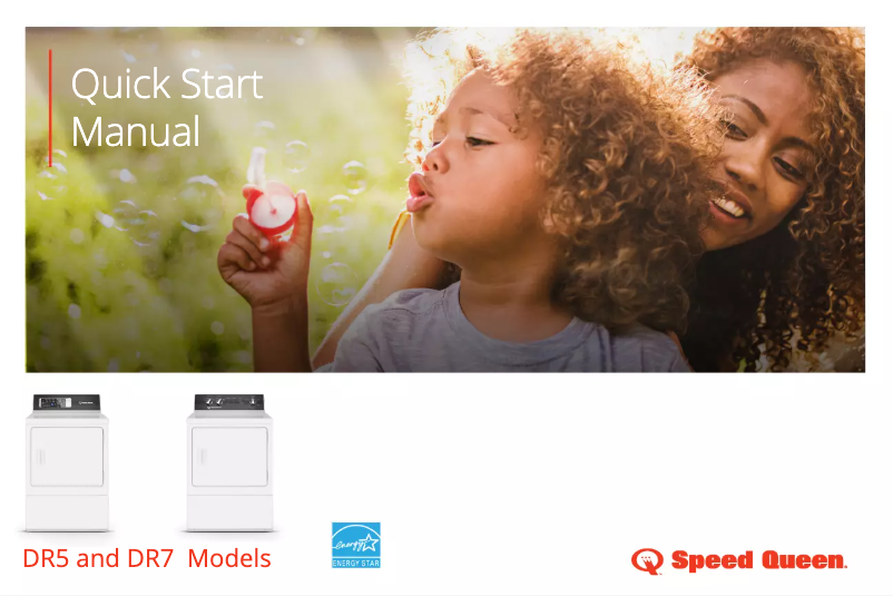 Página 1 del manual Guía de inicio rápido Speed Queen DR7004BG