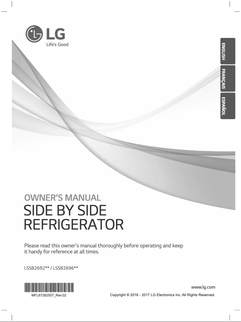 Page 1 de la notice Manuel utilisateur LG LSSB269