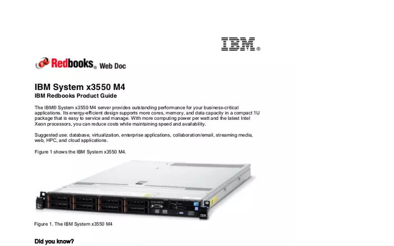 Page n°1 - Manuel utilisateur IBM System x x3550 M4