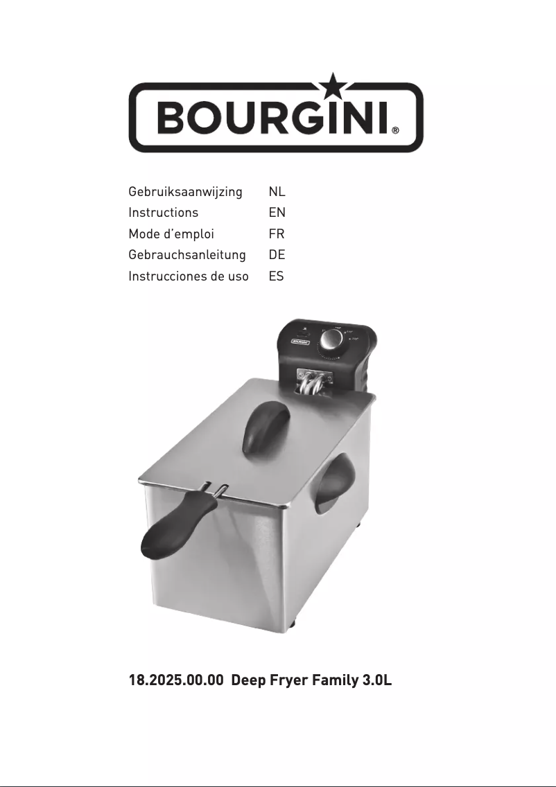 Page 1 de la notice Manuel utilisateur Bourgini Deep Fryer Family 3.0L 18.2025.00.00