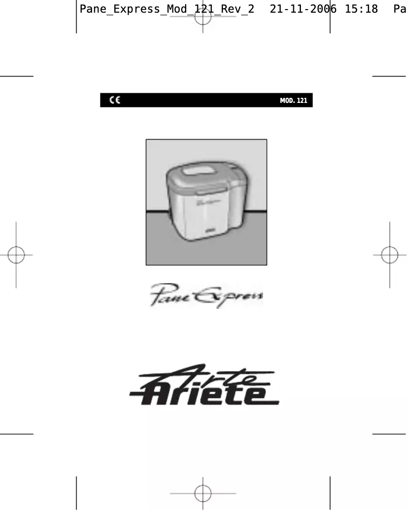 Page 1 de la notice Manuel utilisateur Ariete 121 Pane Express